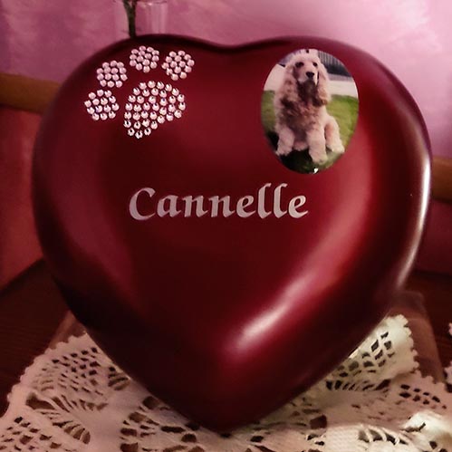 urnes coeur funéraires animaux swarovski,urne pour chien swarovski, urne pour chat swarovski