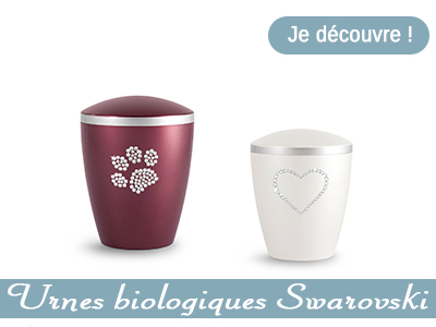 urnes biologiques funéraires animaux swarovski,urne pour chien swarovski, urne pour chat swarovski