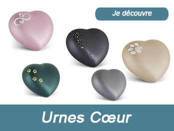 Dites-le avec le cœur ! Magnifique urne en forme de cœur avec des éléments Swarovski, disponible en différentes couleurs et tailles pour chien et chat.