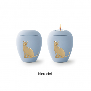 Urne animaux Edition San Marino avec un chat or en relief