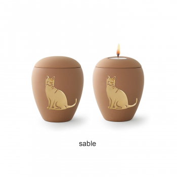 Urne animaux Edition San Marino avec un chat or en relief
