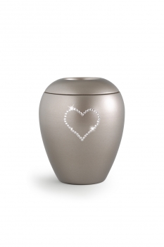 Urne animaux Edition Crystal  Couleur: Fumé avec un coeur