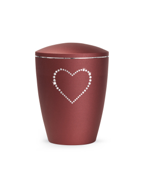 Urne Edition Elegance Crystal with rhinestone heart