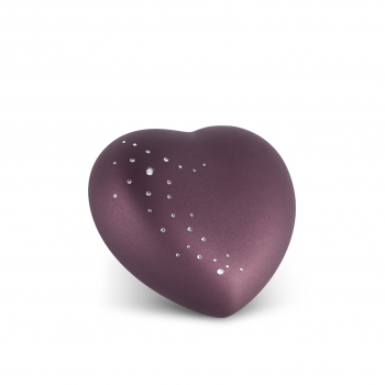 Urne Coeur Velvet avec ciel étoilé  Couleur: Berry