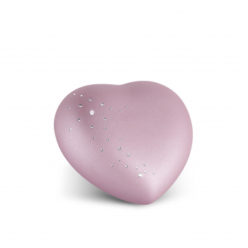 Urne Coeur Velvet avec ciel étoilé  Couleur: Rosé