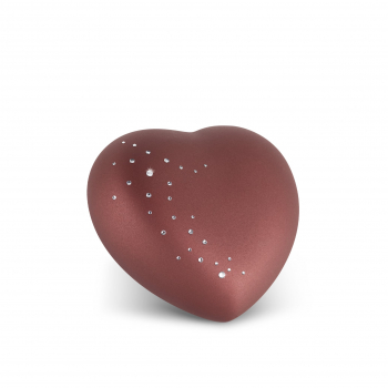 Urne Coeur Velvet avec ciel étoilé  Couleur: Rubin