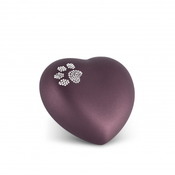 Urne Coeur Velvet avec patte  Couleur: Berry