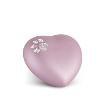 Urne Coeur Velvet avec patte  Couleur: Rosé