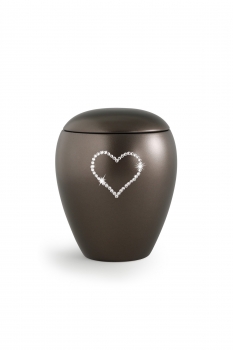 Urne animaux Edition Crystal Couleur: Chocolat avec un coeur