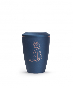 Urne Métal Edition Karat avec un chat géométrique