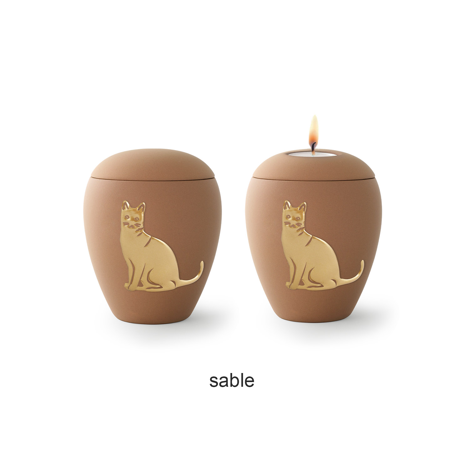 Animal Urn San Marino Edition with gold cat in relief in different colours