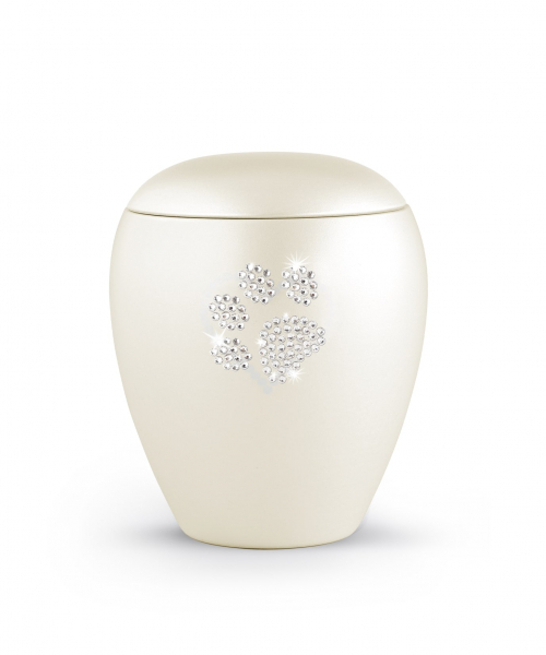 Pet urns 2,8 ltr Color: Champagne with paw - Kopie