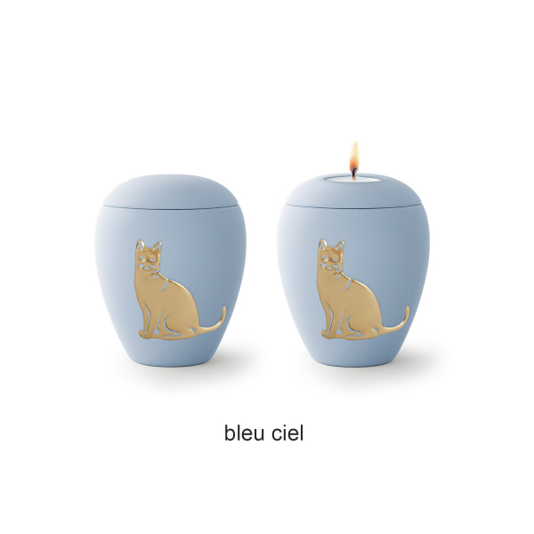 Urne animaux Edition San Marino avec un chat or en relief