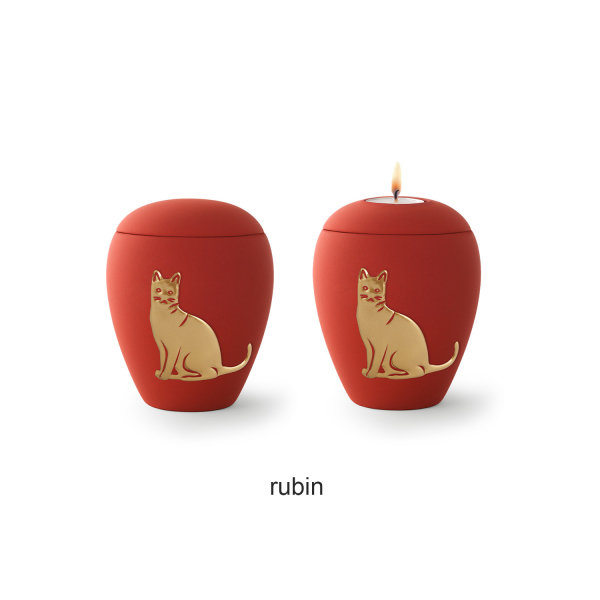 Urne animaux Edition San Marino avec un chat or en relief