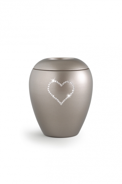 Urne animaux Edition Crystal  Couleur: Fumé avec un coeur