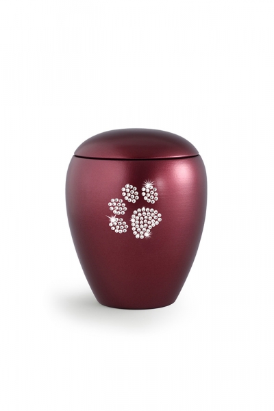 Edition Crystal - Urne animaux 2,8 ltr.  Couleur: Rouge avec une patte