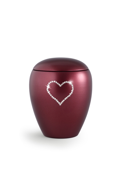Urne animaux Edition Crystal  Couleur: Rouge avec un coeur