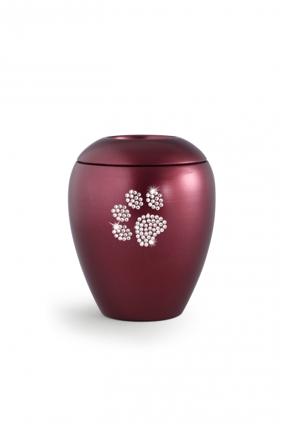 Urne animaux Edition Crystal  Couleur: Rouge avec une patte