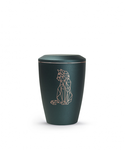 Urne Métal Edition Karat avec un chat géométrique