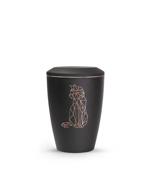 Urne Métal Edition Karat avec un chat géométrique