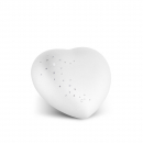 Urne Coeur Velvet avec ciel étoilé  Couleur: Blanc