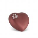 Urne Coeur Velvet avec patte  Couleur: Rubin