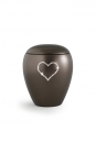 Edition Crystal - Urne animaux 2,8 ltr.  Couleur: Chocolat avec un coeur